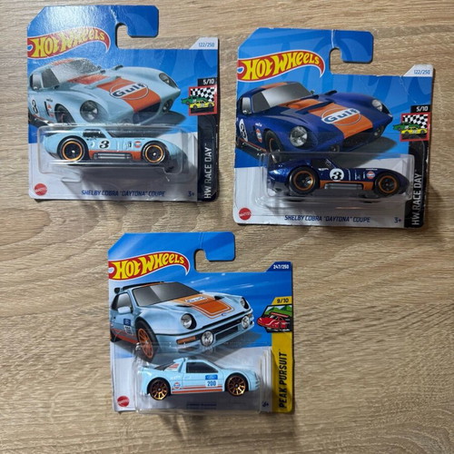 Hotwheels Gulf pack with Ford RS200 and Daytona Cobra Shelby new