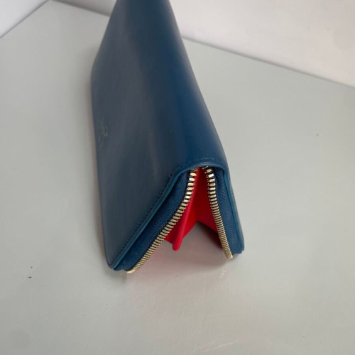 Christian Louboutin leather wallet used, blue