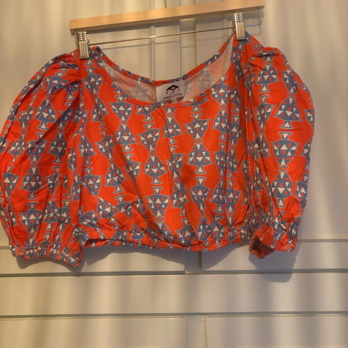 Crop top with patterns like new, multicolored, size L