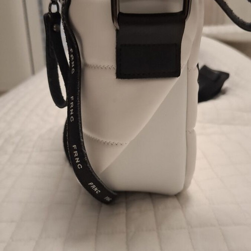 FRNC leather crossbody bag new, white and black