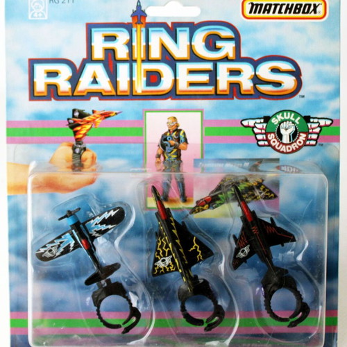 Vintage 1988 Matchbox Ring Raiders Skull Squadron Aircraft Corsair F-4 Mirage new