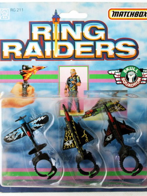 Vintage 1988 Matchbox Ring Raiders Skull Squadron Aircraft Corsair F-4 Mirage new