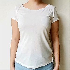 Ασπρη κοντομανικη μπλουζα