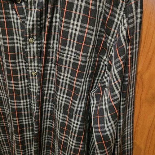 Burberry men's dress shirt used, size L, blue checkered