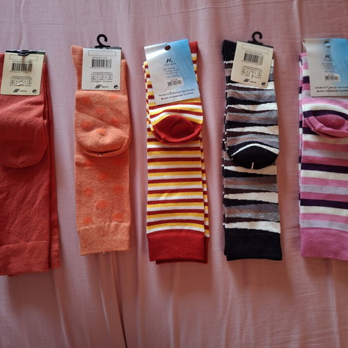 5 pairs of knee-high socks, new, unworn