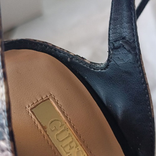 Guess Amee women's high-heeled sandals size 39 new black animal print