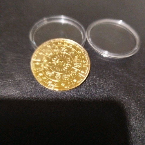 Commemorative coin with Cancer zodiac new, metal, gold tone