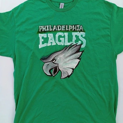 T-shirt Philadelphia Eagles with Handmade Design XL like new