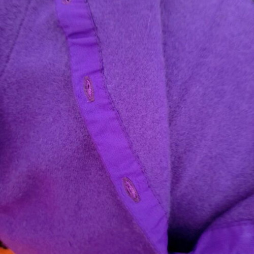 Benetton women's cardigan purple new with white buttons