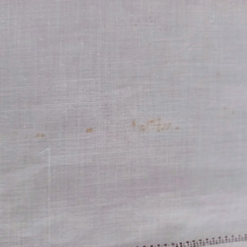 Vintage cotton tablecloth used with handmade edging