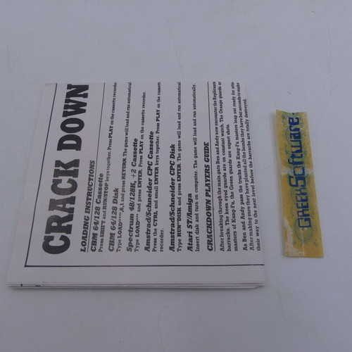 Crack Down Spectrum 48/128K +2 cassette used, Capcom arcade game