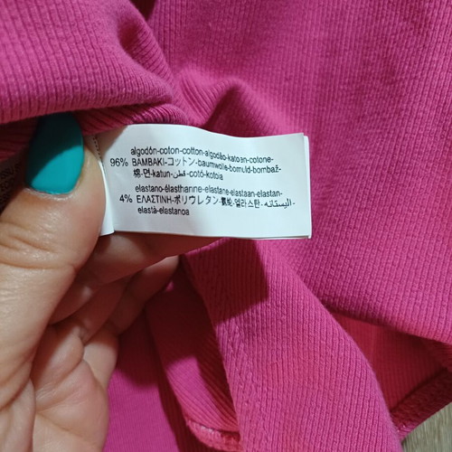 Zara fuchsia ribbed bodysuit with statement ruffles, like new