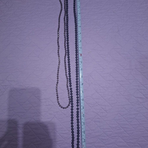 Necklaces pack of 4 used with black and purple beads, metal color