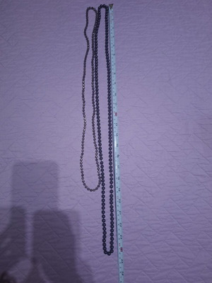 Necklaces pack of 4 used with black and purple beads, metal color