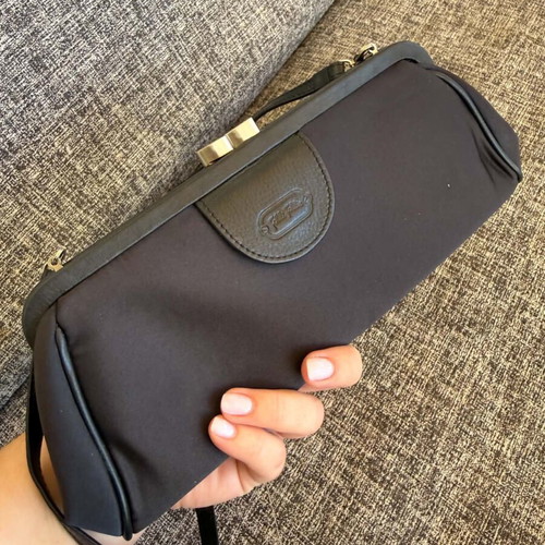 Folli Follie evening clutch 2 in 1 with detachable part, like new, black and silver