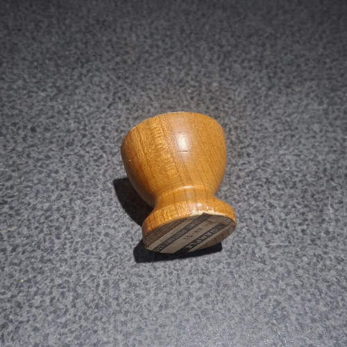 Vintage wooden egg cup Tajimi Pottery Ltd sample Japan