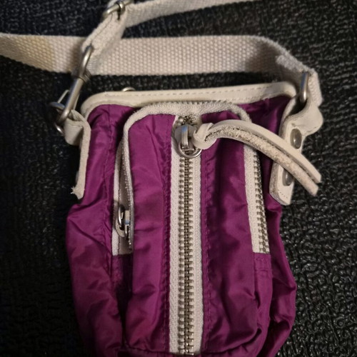 Diesel crossbody bag used, purple with beige details