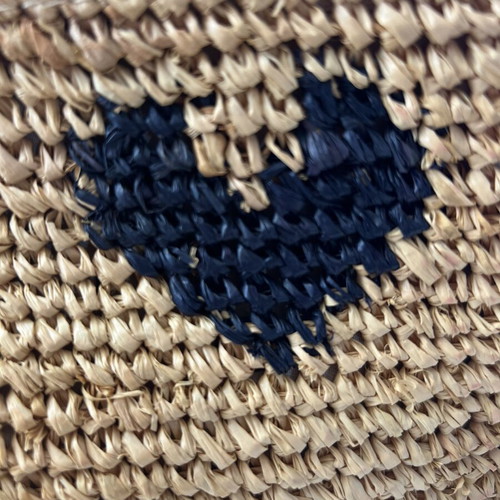 The White Company London Raffia Heart Pouch new, beige and blue