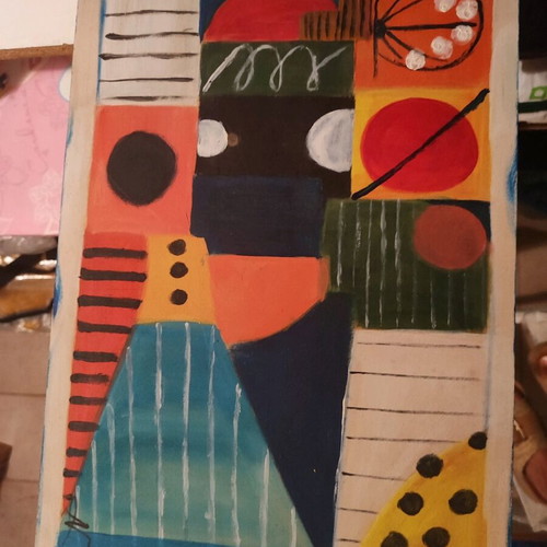 Abstract art painting wooden made to order, hand painted