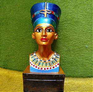 Άγαλμα της Νεφερτίτης ξύλινο χειροποίητο από την Αίγυπτο με σφραγίδα από πίσω