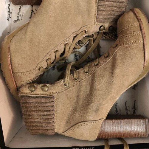 Pepe Jeans high-heeled ankle boots like new, brown, size 39