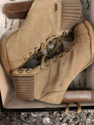 Pepe Jeans high-heeled ankle boots like new, brown, size 39