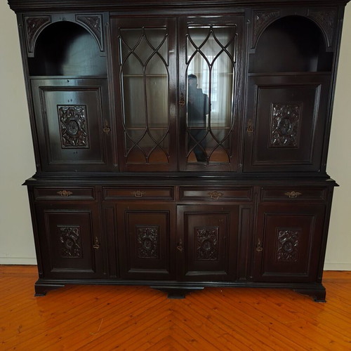 Handmade walnut wood cabinet used from 1962