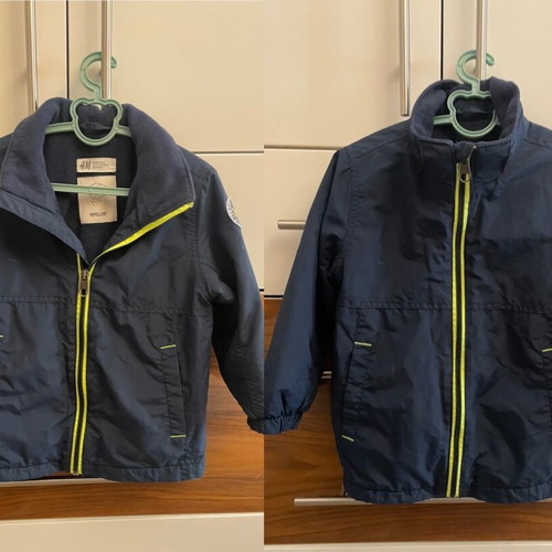 H&M waterproof windbreaker jacket used, size 98 cm, blue