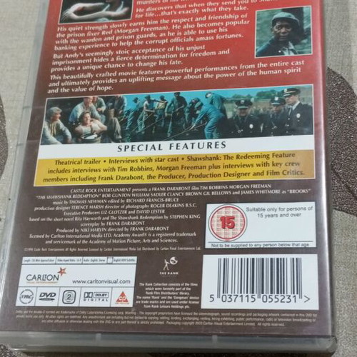 The Shawshank Redemption DVD like new, English language with subtitles
