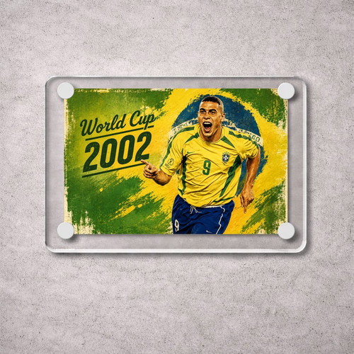 Acrylic Ronaldo Brazil 2002 World Cup Magnet new