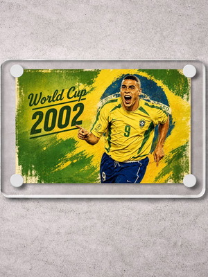 Акрилен магнит Ronaldo Brazil 2002 World Cup нов