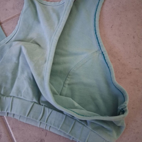 Set of 2 Helios bralettes used, blue and pink, no padding