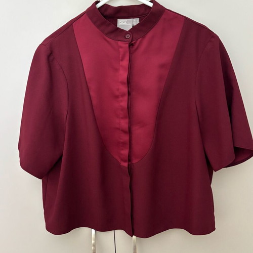 ASOS Crop Short-Sleeve Shirt Bordeaux like new