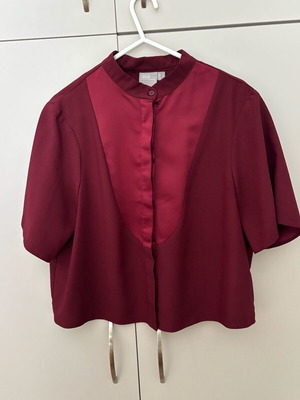 ASOS Crop Short-Sleeve Shirt Bordeaux like new