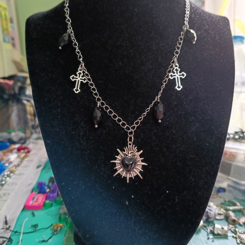 Gothic necklace new with charms and box