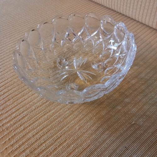 Crystal fondue bowl like new for decoration or chocolate use