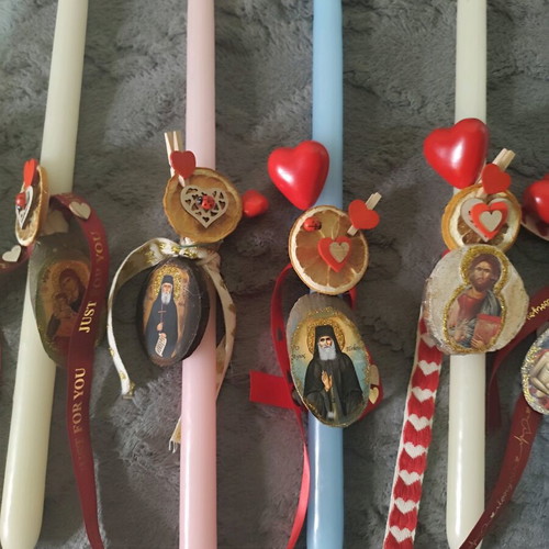 Handmade Saint Candles with Iconography new