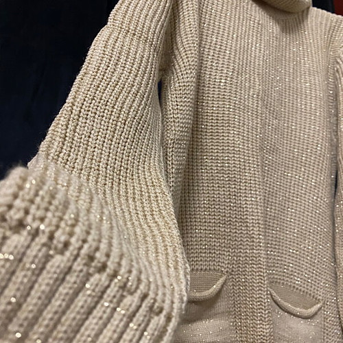 Knitted blouse dress women's new, beige, one size