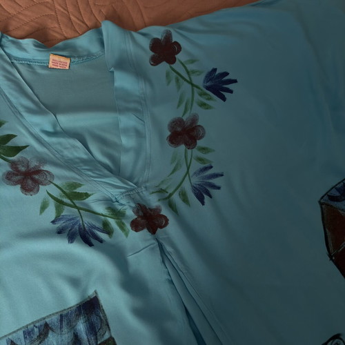 Pareo in poncho style like new, turquoise
