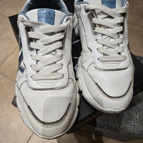 Armani Exchange white sports shoes like new, size 37.5-38