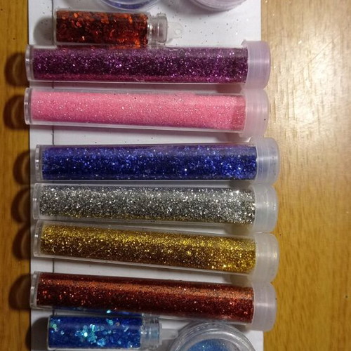 Glitter σκόνη σαν καινούργιο, σετ με διάφορα χρώματα
