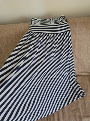 Esmara Strapless Midi Dress White and Navy Blue used, sizes S and M