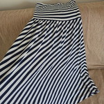 Esmara Strapless Midi Dress White and Navy Blue used, sizes S and M