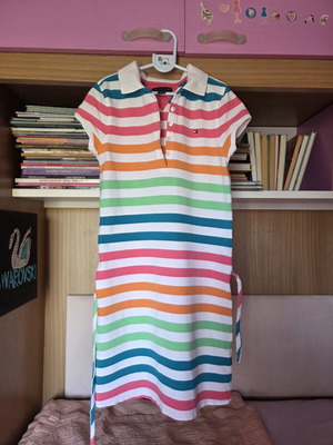 Tommy Hilfiger cotton dress like new, colorful, sizes 128-146 cm