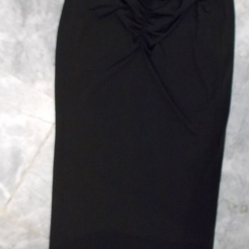 Black maxi slim skirt with gathers like new