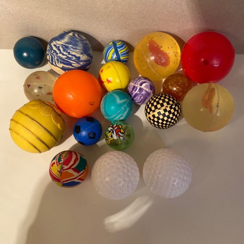 Toy balls used, pack of 21, various types