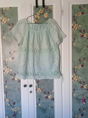 Beige lace blouse for women, used, one size