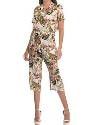 Floral Jumpsuit size M new with belt and pockets