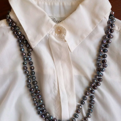 Black Pearls Necklace vintage used