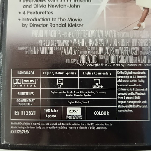 Grease 2 2 Disc Rockin' Edition DVD used, with subtitles